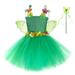 Kids Toddler Baby Girls Spring Summer Floral Fancy Dress Carnival Accessory Set Tutu Princess Dress Little Girl Crop Top Outfits Layettes for Girls