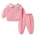 Qufokar Ropa De Invierno Para Bebe 6 Months Baby Jacket Child Kids Toddler Baby Boys Girls Long Sleeve Cute Cartoon Embroidered Sweatshirt Pullover Tops Solid Trousers Pants Outfit Set 2Pcs Clothes