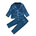 Qufokar Clothes Child Girl Plaid Pajamas Toddler Kids Child Baby Girls Long Sleeve Solid Patchwork Tops Blouse Pjâ€™S Pants Trousers Sleepwear Pajamas Outfits Set 2Pcs Clothes