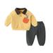 Qufokar Newborns Baby Boy Clothes Baby Boy Basket Gift Set Children Kids Toddler Baby Boys Girls Long Sleeve Cute Cartoon Animals Patchwork Sweatshirt Pullover Tops Solid Trousers Pants Outfit Set 2P