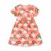 Fesfesfes Toddler Baby Girls Summer Dress Cartoon Printing Short Sleeve Dress Cotton Round Neck Sun Dress Casual Boho Beach Dress On Sale