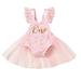 Baby Lace Net Yarn Print Pink White Apricot Babysuit Romper Baby Birthday Clothes Little Girl Babies Teens Clothes for Girls Fall