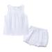 Qufokar Newborn Baby Girl mas Outfits Girls Outfits Size 7/8 Baby Girls Cotton Linen Summer Solid Sleeveless Vest Shirt Tops Shorts Set Outfits
