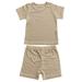 Qufokar Infant Set New Born Clothes for Twins Baby Girls Boys Summer Autumn Solid Ribbed Cotton Short Sleeve Short Pants Tshirt Shorts Set Outfits Clothes