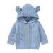 Qufokar Chamarras Para NiÃ±as 10-12 Girl Outfit Baby Girl Boy Knit Cardigan Sweater Hoodies Warm Tops Toddler Ear Outerwear Jacket Coat Outfit Clothes