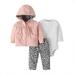 Qufokar Kids Headquarters Girls Pants Size 14 Baby Boys Girls Fall Winter Cotton Animal Hooded Coat Jacket Romper Bodysuit Long Sleeve Pants Clothes Set