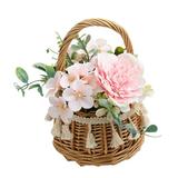 Home Decoration Rattan Pot Flower Elegant Willow Wicker Diy Baskets Durable Artificial Flowers Basket