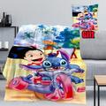 Cartoon Stitch Throws Blanket With Pillow Cover For Couch Sofa Office 3D Printed Throws Blanket Best Gifts Throws Blanket For Kids and Adults