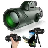 Monocular 12Ã—50 HD Monocular Telescope with Smartphone Adapter and Metal Tripod High Power Compact Waterproof Monocular Adults Kids HD Monocular Bird Watching Hunting