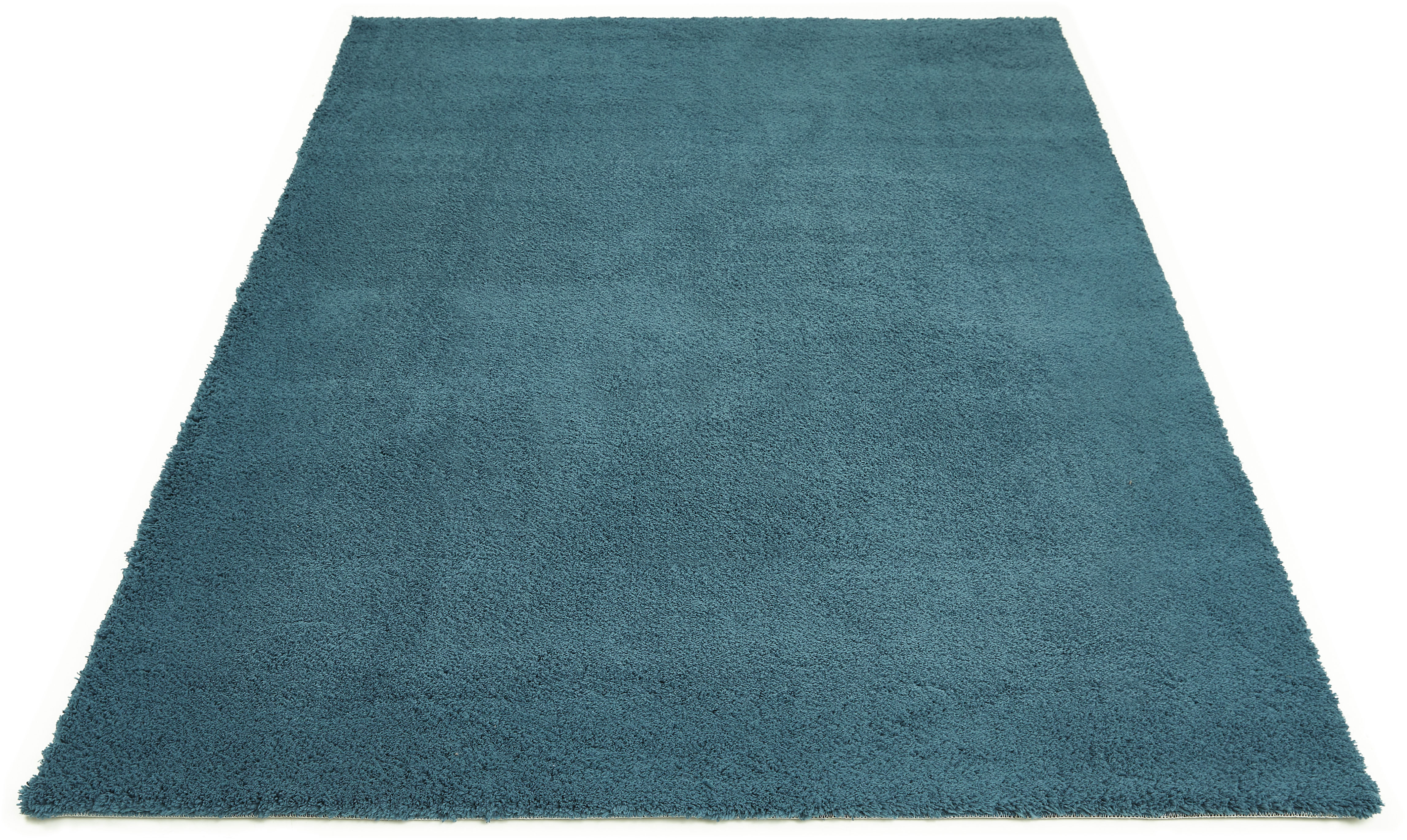 Teppich MY HOME "Santos", blau (petrol), B:160cm H:27mm L:230cm, Polyester, Teppiche, Uni-Farben, sehr weicher Flor, fußwarm Image