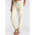 Jogginghose LASCANA Gr. 40/42, N-Gr, beige Damen Hosen Freizeithosen