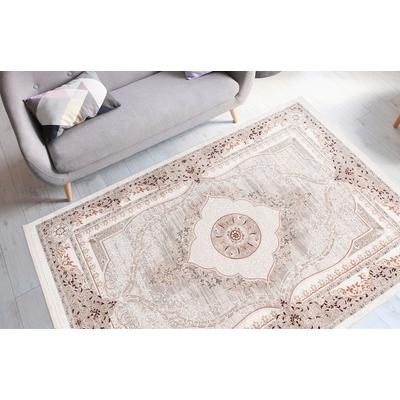 Teppich MY HOME "Adrian" Gr. 4, rosa (grau, lachs), B:160cm H:12mm L:230cm, Kunstfaser, Teppiche, Orient-Optik, Vintage, mit Bordüre, Kurzflor Image