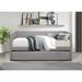 Latitude Run® Blisse Twin Daybed w/ Trundle Upholstered/Faux leather in Gray | 36.5 H x 82 W x 41 D in | Wayfair F68833E191194328B15D17826001015F