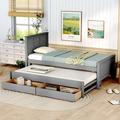 Red Barrel Studio® Twin Storage Platform Bed Wood in Gray | 41.3 H x 39.3 W x 80 D in | Wayfair 044D59BF8D654FC5924210F37C5C0F9A