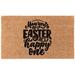 The Holiday Aisle® Nahiara May Your Easter be a Happy One 30" x 18" Non-Slip Outdoor Doormat Coir in Brown | 30 H x 18 W x 1 D in | Wayfair