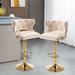 Rosdorf Park Jarden Swivel Adjustable Height Bar Stool Upholstered/Velvet/Metal in Brown | 20.01 W x 18.91 D in | Wayfair