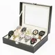 Boîte à montres en cuir PU présentoir pratique pour montres organisateur de rangement de bijoux