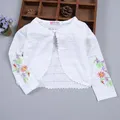 Cardigan en Coton pour Fille Veste Brodée Rose Manteau pour 1 2 3 4 6 8 10 Ans Vêtements