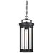 Huron; 1 Light; Hanging Lantern; Aged Bronze Finish with Clear Glass