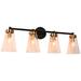 Duris 4-Light 29.9" Wide Black and Gold Bath Light