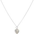 Sterling Silver Heart St Christopher & 18" Chain Necklace