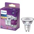 PHILIPS Spot LED Light Bulb - GU10, Warm White, Twin Pack