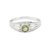 Fortunate Eden,'Polished Domed Single Stone Ring with Natural Peridot Gem'