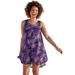 Plus Size Women's Quincy Mesh High Low Cover Up Tunic by Swimsuits For All in Purple Electric Palm (Size 22/24)