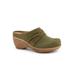 Wide Width Women's Mackay Clog by SoftWalk in Dark Olive Nubuck (Size 8 1/2 W)