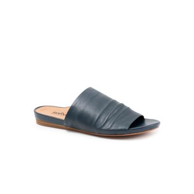 Wide Width Women's Camano Slide Sandal by SoftWalk in Navy (Size 9 W)