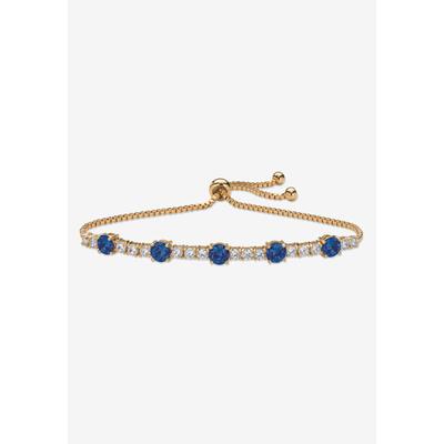 Women's 1.60 Cttw. Birthstone And Cz Gold-Plated Bolo Bracelet 10" by PalmBeach Jewelry in September