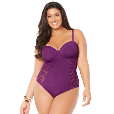 Plus Size Women's Crochet Underwire One Piece Swimsuit by Swimsuits For All in Spice (Size 10)