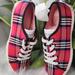 Kate Spade Shoes | Nwt Kate Spade Sneakers Plaid Z Sister Kicks Lace Up Red Sneaker | Color: Red/White | Size: Various