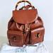 Gucci Bags | Gucci Bamboo Backpack Genuine Leather Camel Brown Vintage Authentic W/ Dust Bag | Color: Gold/Tan | Size: Os