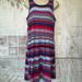 Lularoe Dresses | Lularoe Summer Womens Tank Top Encase Elastic Waist Striped Dress Plus Sz. 3xl | Color: Blue/Red | Size: 3x