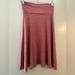 Lularoe Skirts | Lularoe Deep Pink Coral / Grey Striped Azure Skirt Size Xs - Ln Euc | Color: Gray/Pink | Size: Xs