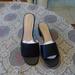 Coach Shoes | New Coach Black Leather Block Heel Mules Size 8.5m | Color: Black | Size: 8.5