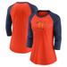 Women's Nike Orange/Navy Detroit Tigers Next Up Tri-Blend Raglan 3/4-Sleeve T-Shirt