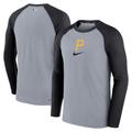 Men's Nike Gray Pittsburgh Pirates Authentic Collection Game Raglan Performance Long Sleeve T-Shirt