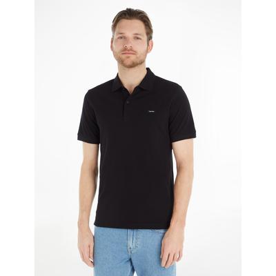 Poloshirt CALVIN KLEIN, Herren, Gr. M, schwarz, Web, Obermaterial: 96% Baumwolle, 4% Elasthan, bedruckt, unifarben, klassisch, klassisch hüftlang, Rundhals, Kurzarm eingesetzt abgesteppt, Shirts, mit Calvin Klein Logo auf der Brust Image