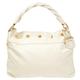 Prada White Nylon and Leather Braided Handle Hobo, White