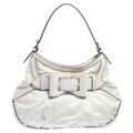 Gucci White Coated Canvas and Leather Medium Queen Hobo, White