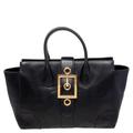 Gucci Black Leather Lady Buckle Tote, Black