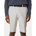 M&S Mens Striped Belted Stretch Chino Shorts - 30 - Natural Mix, Natural Mix