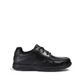 Kickers Boys Leather Lace School Shoes - 4 - Black, Black