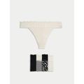 M&S Womens 5pk Cotton & Lace Printed Thongs - 6 - Black Mix, Black Mix,Sunshine