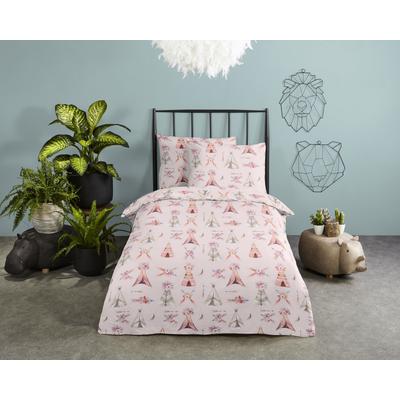 Kinderbettwäsche GOOD MORNING "Boho", rosa, B/L: 100cm x 135cm, , Renforcé, B/L: 60cm x 40cm, Renforcu00e9, Obermaterial: 100% Baumwolle, Bettwäsche, 100% Baumwolle, 135x200, Reißverschluss, Wende, Kind, Mädchen, pastell