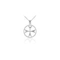 CZ Maltese Cross Maltese Necklace in Sterling Silver