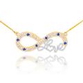0.07ct Sapphire & Diamond Love Script Infinity Necklace in 9ct Two-Tone Gold