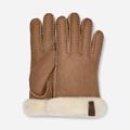 UGG® Shorty Leather Trim Glove for Women in Brown, Size Large, Shearling